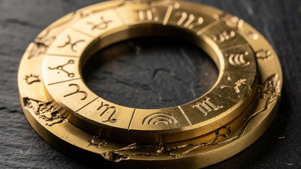 Deux anneaux concentriques symbolisant la différence entre les 12 signes zodiacaux réguliers et les constellations astronomiques de tailles inégales