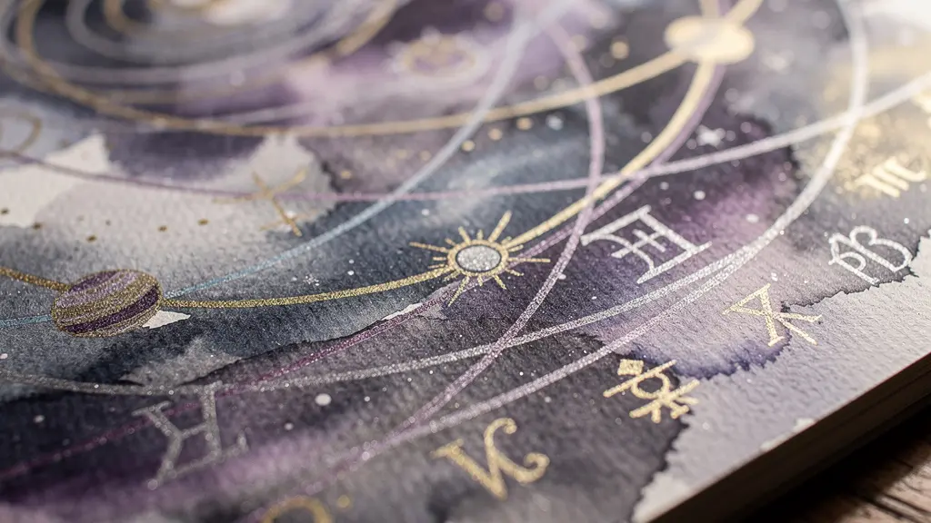 Carnet ouvert avec graphiques astrologiques dessinés à la main