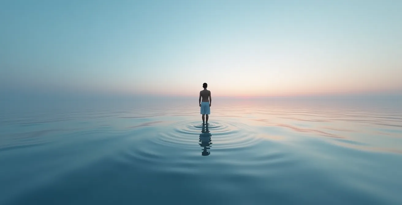 Représentation métaphorique de l'intuition comme boussole intérieure pour les signes d'eau